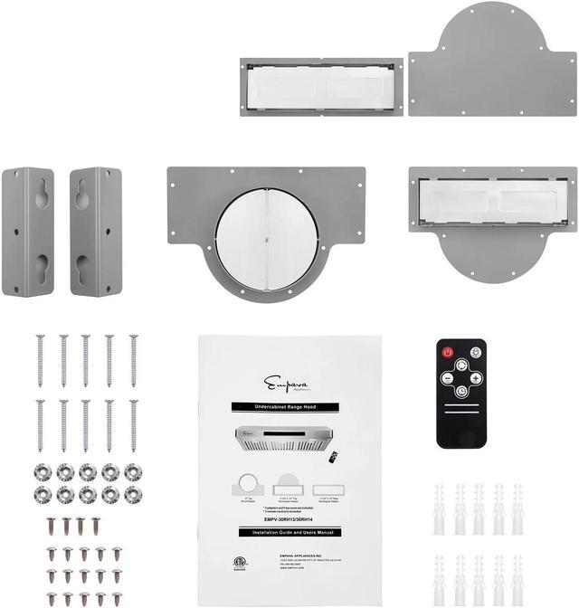 Alt view image 6 of 6 - Empava 36 In. 500 CFM Ducted Under Cabinet Range Hood 36RH14