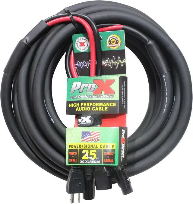 Alt view image 3 of 12 - ProX XC-XLREC25 (25ft XLR / IEC Combo)