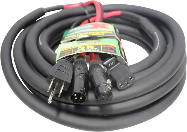 Alt view image 5 of 12 - ProX XC-XLREC25 (25ft XLR / IEC Combo)