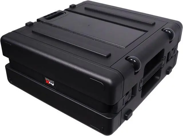 Main image of UltronX 4U Rack Air Tight Water Sealed ABS Case with Retractable Pull Out Handle and Wheels