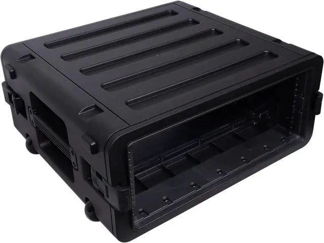 Alt view image 2 of 6 - UltronX 4U Rack Air Tight Water Sealed ABS Case with Retractable Pull Out Handle and Wheels