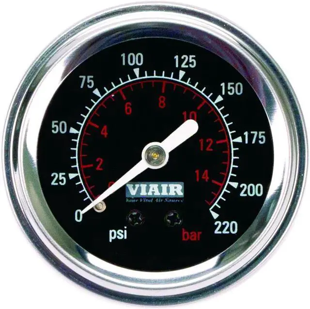 Alt view image 2 of 2 - VIAIR 90090 Sngl Needle Gauge,Black Face,Illuminated