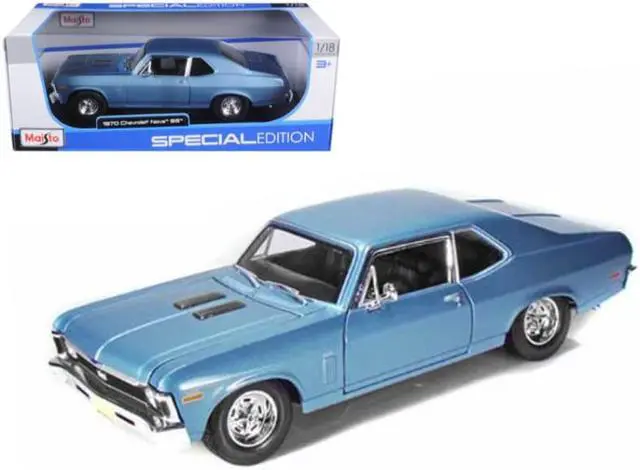 Alt view image 5 of 5 - Maisto 31132bl 1970 Chevrolet Nova SS Coupe Blue 1-18 Diecast Model Car