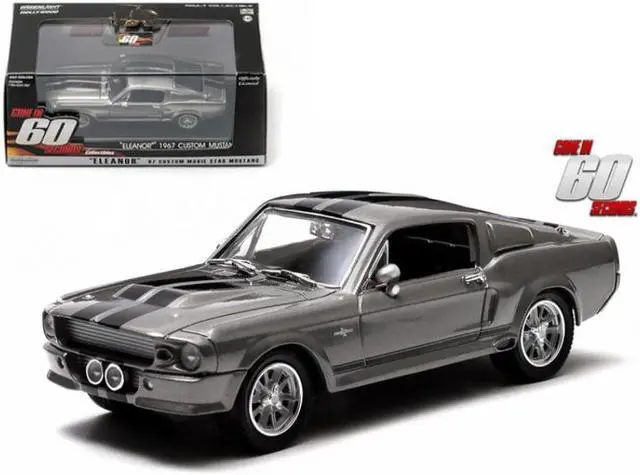 Alt view image 3 of 6 - 1967 Ford Mustang Custom "Eleanor" Gray Metallic with Black Stripes "Gone in 60 Seconds" (2000) Movie 1/43 Diecast Model Car by Greenlight
