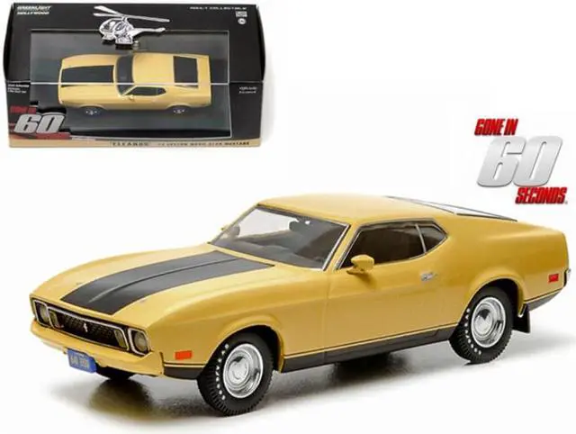 Main image of 1973 Ford Mustang Mach 1 Yellow "Eleanor" "Gone in Sixty Seconds" Movie (1974) 1/43 Diecast Model Car by Greenlight