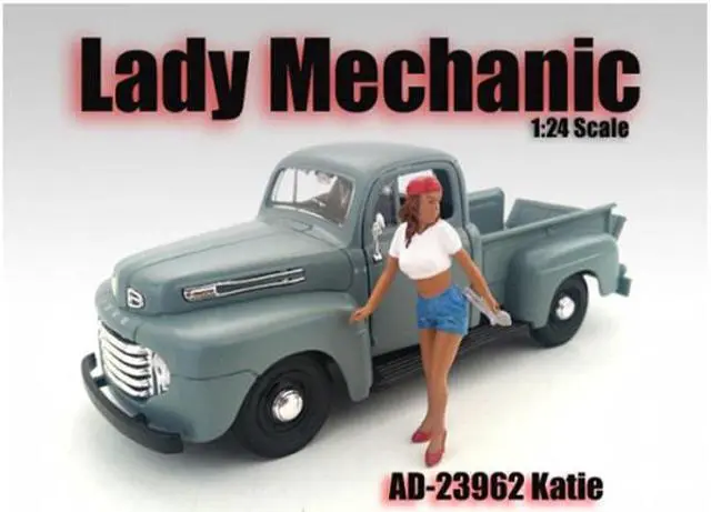Alt view image 6 of 6 - Lady Mechanic Katie Figurine for 1/24 Scale Models by American Diorama