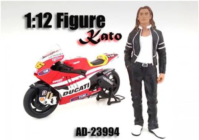 Alt view image 5 of 9 - Biker Kato Figure / Figurine For 112 Scale Motorcycles by American Diorama 23994