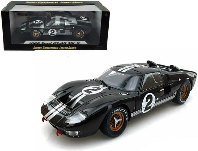 Alt view image 3 of 5 - 1966 Ford GT-40 MK II #2 Black 1/18 Diecast Model Car by Shelby Collectibles