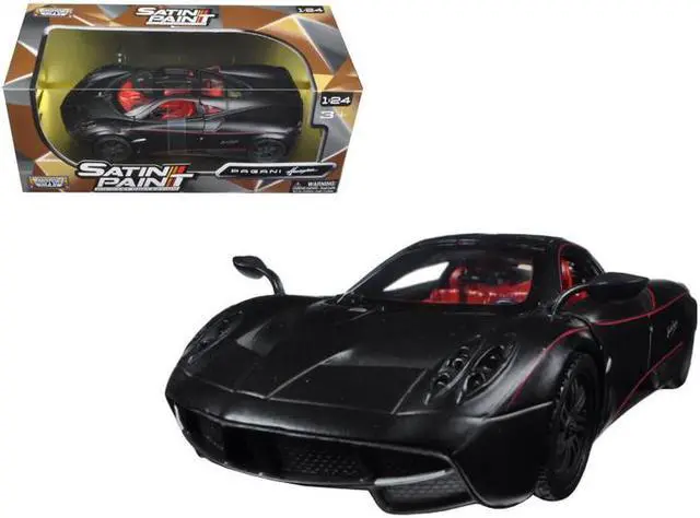 Alt view image 5 of 8 - Motormax 79502 1 by 24 Scale Diecast Pagani Huayra Matt Black Model Car