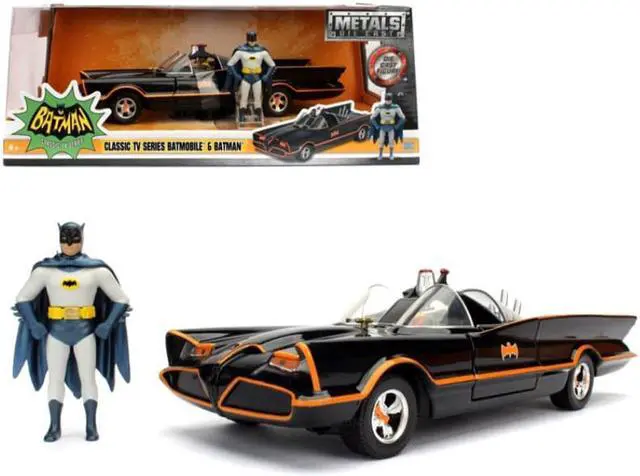 Alt view image 11 of 11 - 1966 Classic TV Series Batmobile with Diecast Batman and Plastic Robin in the car 1/24 Diecast Model Car by Jada
