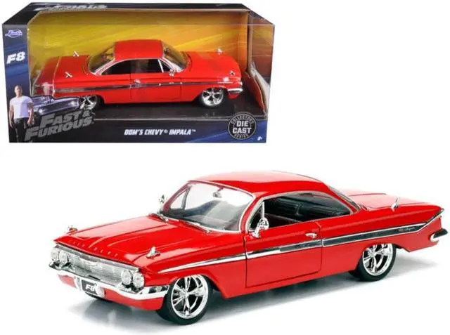Alt view image 2 of 6 - Dom's Chevrolet Impala Red "Fast & Furious F8: The Fate of the Furious" (2017) Movie 1/24 Diecast Model Car by Jada