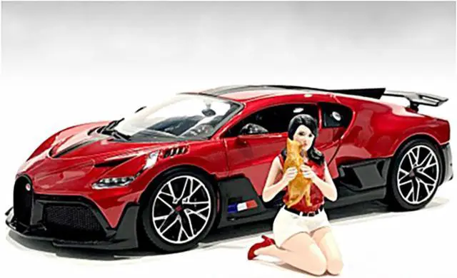 Alt view image 2 of 5 - "Girls Night Out" Gigi with Cat Figurine for 1/18 Scale Models by American Diorama