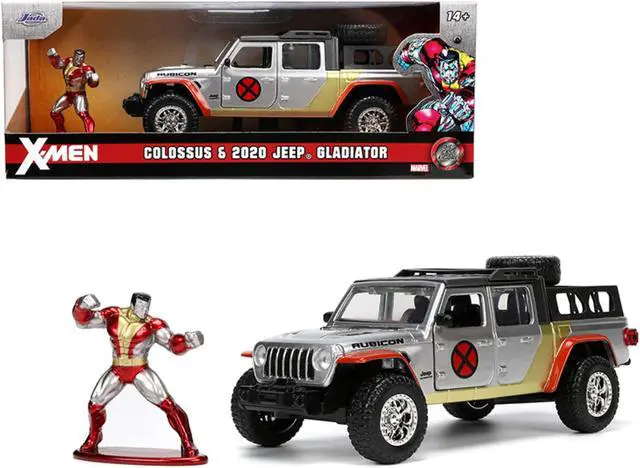 Alt view image 2 of 8 - 2020 Jeep Gladiator Pickup Truck Silver and Colossus Diecast Figurine "X-Men" Marvel "Hollywood Rides" Series 1/32 Diecast Model Car by Jada