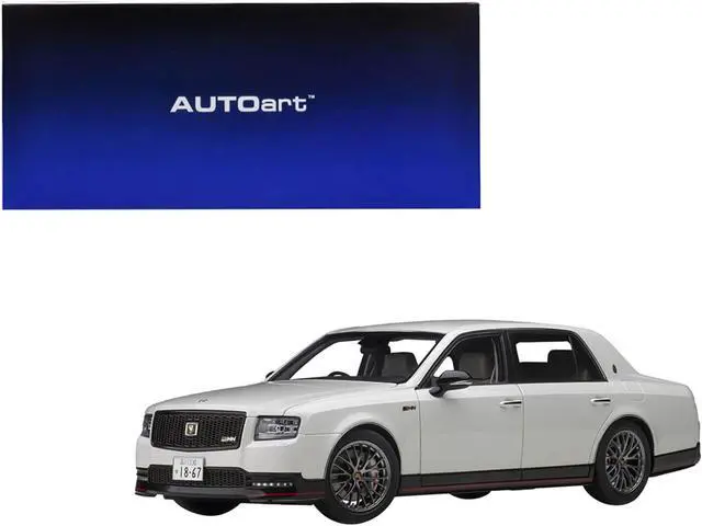 Alt view image 2 of 15 - Toyota Century GRMN RHD (Right Hand Drive) Pearl White 1/18 Model Car by Autoart