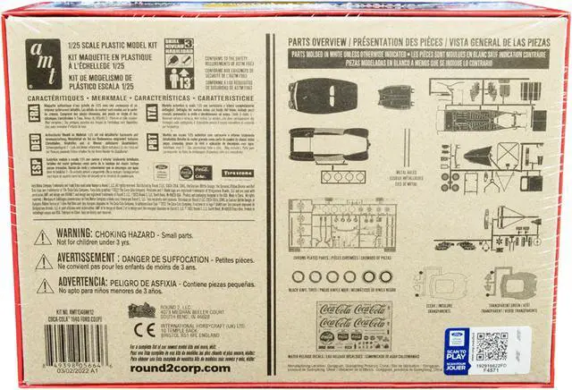Alt view image 3 of 10 - Skill 3 Model Kit 1940 Ford Coupe "Coca-Cola" 1/25 Scale Model by AMT