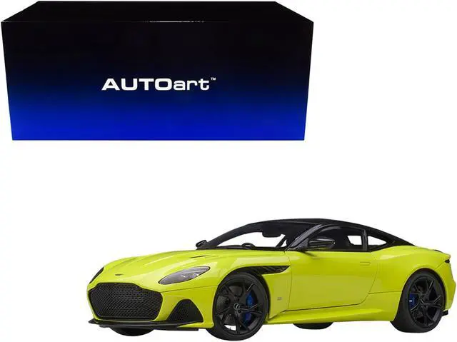 Alt view image 2 of 11 - Aston Martin DBS Superleggera RHD (Right Hand Drive) Lime Essence Green Metallic with Carbon Top and Carbon Accents 1/18 Model Car by Autoart