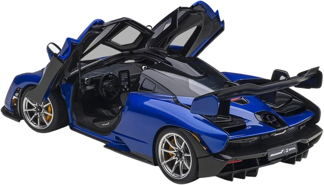 Alt view image 3 of 4 - Mclaren Senna Trophy Kyanos Blue and Black with Carbon Accents 1/18 Model Car by Autoart