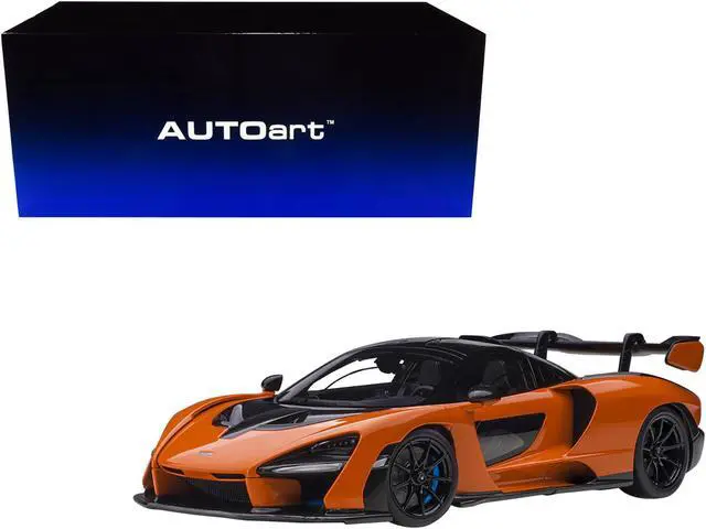 Alt view image 2 of 14 - Mclaren Senna Trophy Mira Orange and Black with Carbon Accents 1/18 Model Car by Autoart