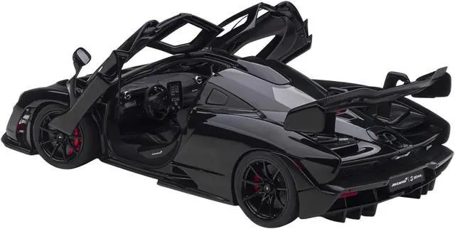 Alt view image 3 of 14 - Mclaren Senna Stealth Cosmos Black with Carbon Accents 1/18 Model Car by Autoart