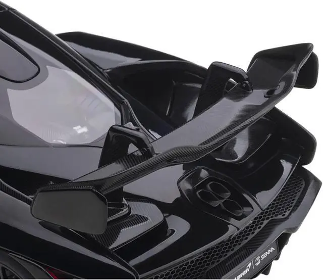 Alt view image 4 of 14 - Mclaren Senna Stealth Cosmos Black with Carbon Accents 1/18 Model Car by Autoart