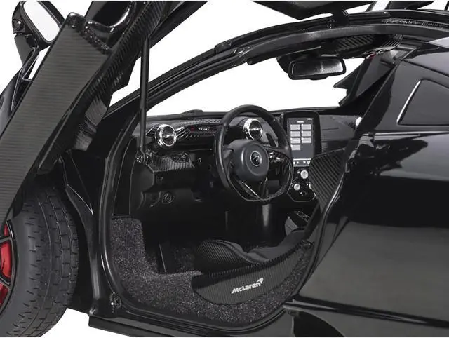 Alt view image 5 of 14 - Mclaren Senna Stealth Cosmos Black with Carbon Accents 1/18 Model Car by Autoart
