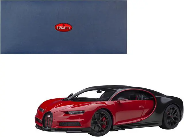 Alt view image 2 of 14 - 2019 Bugatti Chiron Sport Italian Red and Carbon Black 1/18 Model Car by Autoart