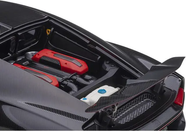 Alt view image 3 of 14 - 2019 Bugatti Chiron Sport Italian Red and Carbon Black 1/18 Model Car by Autoart