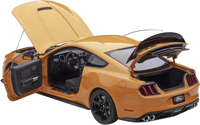 Alt view image 3 of 14 - Ford Mustang Shelby GT-350R Orange Fury Metallic 1/18 Model Car by Autoart