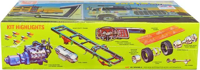 Alt view image 4 of 12 - Skill 3 Model Kit Ford LN 8000 Race Car Hauler Louisville Line 1/25 Scale Model by AMT