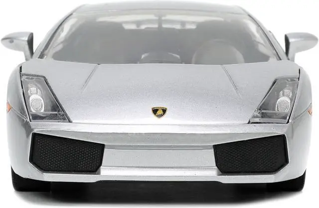 Alt view image 5 of 16 - Lamborghini Gallardo Superleggera Silver Metallic with Yellow Stripes "Hyper-Spec" Series 1/24 Diecast Model Car by Jada