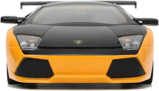 Alt view image 4 of 16 - Lamborghini Murcielago LP 640 Yellow Metallic and Matt Black "Hyper-Spec" Series 1/24 Diecast Model Car by Jada