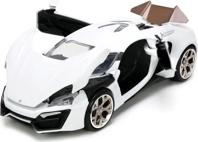 Alt view image 3 of 16 - Lykan Hypersport White with Bronze Metallic Rear Spoiler "HKS" "Hyper-Spec" Series 1/24 Diecast Model Car by Jada
