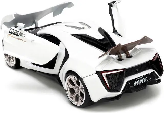 Alt view image 4 of 16 - Lykan Hypersport White with Bronze Metallic Rear Spoiler "HKS" "Hyper-Spec" Series 1/24 Diecast Model Car by Jada
