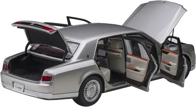 Alt view image 5 of 15 - Toyota Century with Curtains RHD (Right Hand Drive) Silver Special Edition 1/18 Model Car by Autoart