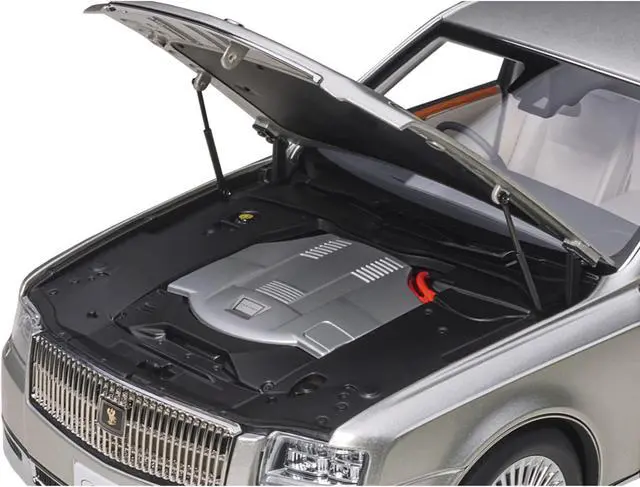 Alt view image 3 of 15 - Toyota Century with Curtains RHD (Right Hand Drive) Silver Special Edition 1/18 Model Car by Autoart