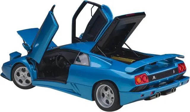Alt view image 3 of 15 - Lamborghini Diablo SE30 Blu Sirena Blue Metallic 1/18 Model Car by Autoart