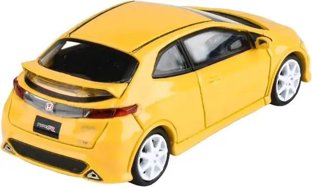 Alt view image 3 of 13 - 2007 Honda Civic Type R FN2 Sunlight Yellow 1/64 Diecast Model Car by Paragon Models