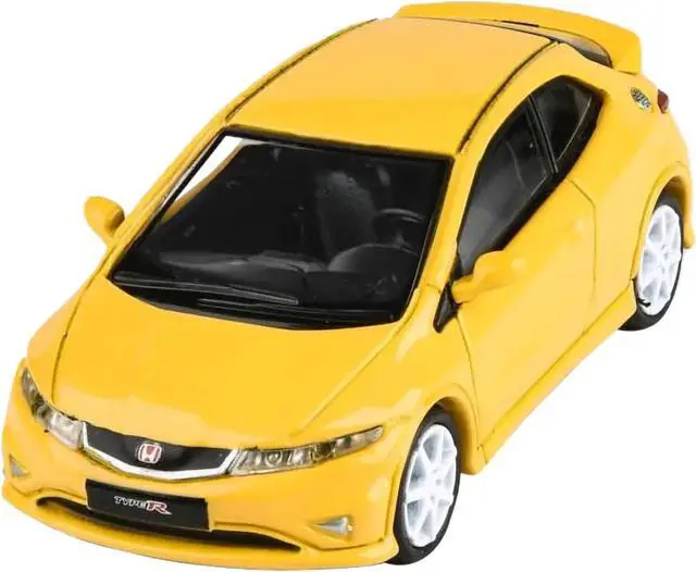 Alt view image 4 of 13 - 2007 Honda Civic Type R FN2 Sunlight Yellow 1/64 Diecast Model Car by Paragon Models