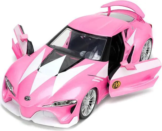 Alt view image 5 of 16 - Toyota FT-1 Concept Pink Metallic and Pink Ranger Diecast Figurine "Power Rangers" "Hollywood Rides" Series 1/24 Diecast Model Car by Jada