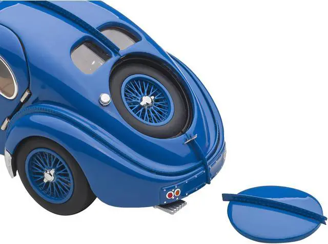 Alt view image 10 of 15 - 1938 Bugatti Type 57SC Atlantic with Metal Wire-Spoke Wheels Blue 1/43 Diecast Model Car by Autoart