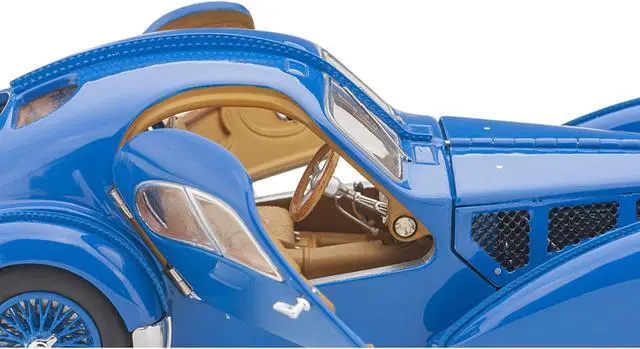 Alt view image 11 of 15 - 1938 Bugatti Type 57SC Atlantic with Metal Wire-Spoke Wheels Blue 1/43 Diecast Model Car by Autoart