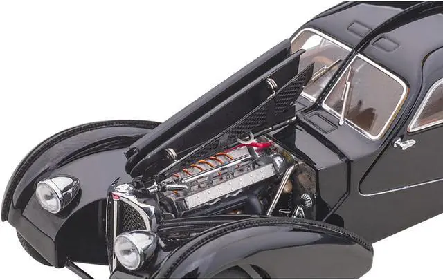 Alt view image 8 of 13 - 1938 Bugatti Type 57SC Atlantic with Disc Wheels Black 1/43 Diecast Model Car by Autoart