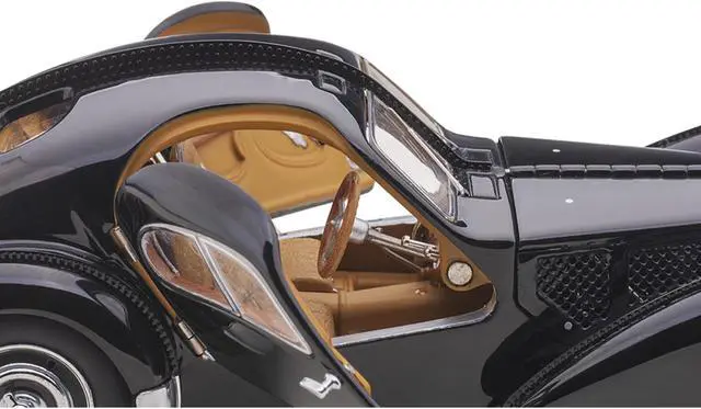 Alt view image 9 of 13 - 1938 Bugatti Type 57SC Atlantic with Disc Wheels Black 1/43 Diecast Model Car by Autoart