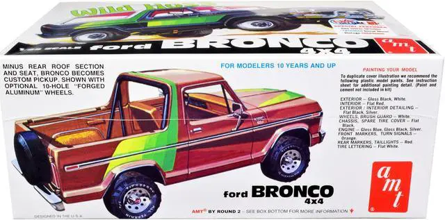 Alt view image 3 of 12 - Skill 2 Model Kit Ford Bronco 4X4 "Wild Hoss" 1/25 Scale Model by AMT
