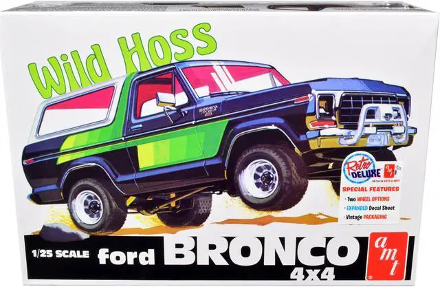 Alt view image 4 of 12 - Skill 2 Model Kit Ford Bronco 4X4 "Wild Hoss" 1/25 Scale Model by AMT