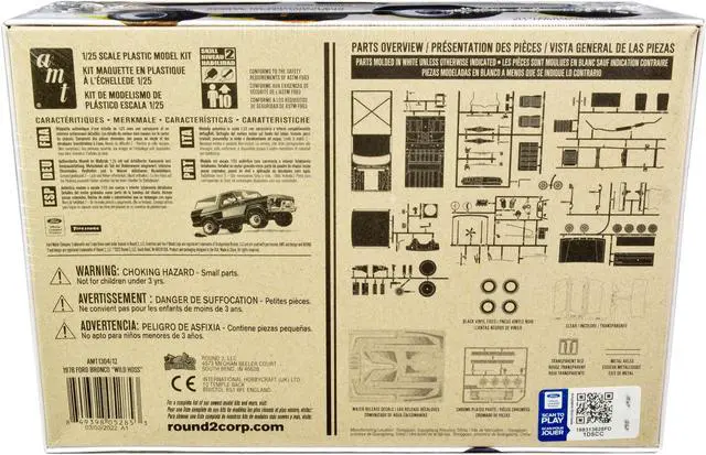 Alt view image 5 of 12 - Skill 2 Model Kit Ford Bronco 4X4 "Wild Hoss" 1/25 Scale Model by AMT