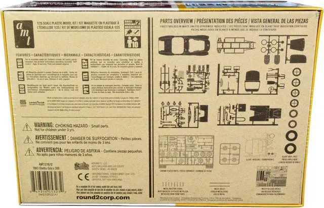 Alt view image 6 of 13 - Skill 2 Model Kit 1963 Shelby Cobra 289 3 in 1 Kit 1/25 Scale Model by AMT