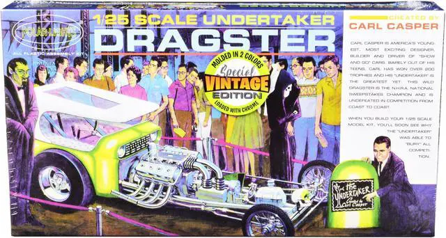 Alt view image 4 of 12 - Skill 2 Model Kit Undertaker Dragster by Carl Casper 1/25 Scale Model by Polar Lights