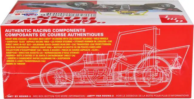 Alt view image 3 of 12 - Skill 2 Model Kit "Groove Boss" Supermodified Racer 1/25 Scale Model by AMT