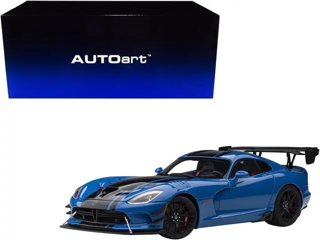 Alt view image 9 of 11 - 2017 Dodge Viper ACR Competition Blue with Black Stripes 1/18 Model Car by Autoart